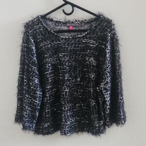 Vince Camuto Black and White Textured Sweater